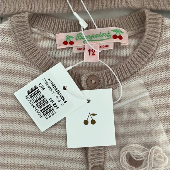 Bonpoint Cashmere Cardigan + Pant Set SZ 12M - Picture 2 of 6
